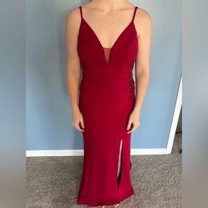 Red evening gown